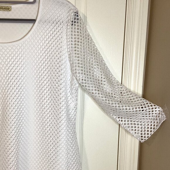 Brochure Women's White Mesh Lined Beach Cover-Up Lingerie Swimming Tunic Size XL - Picture 2 of 9